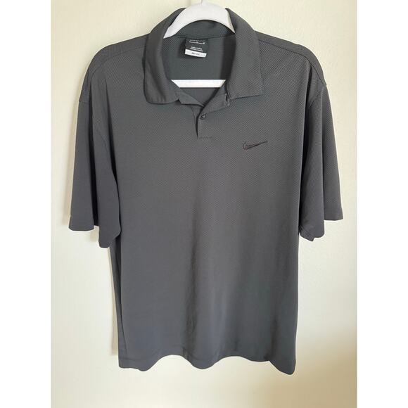 OLD TAG Nike Golf Polo Charcoal Gray Size Large Short Sleeve Men's - Picture 1 of 7